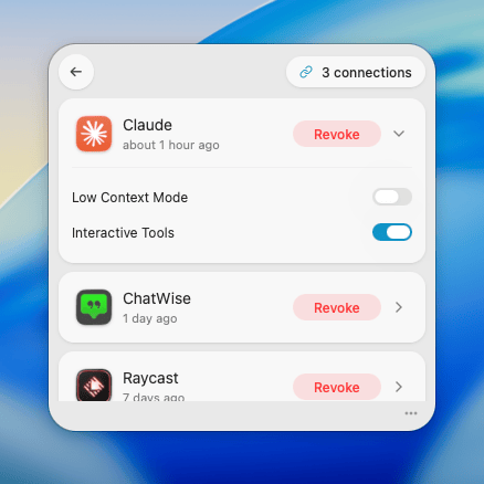 Interactive Tools Per-Client